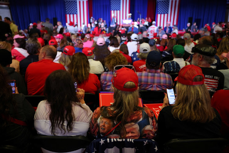 Supporters wait at Republican presidential candidate Donald Trump’s campaign event in Waukesha, Wisconsin, the US, May 1 2024. Picture: REUTERS/BRIAN SNYDER