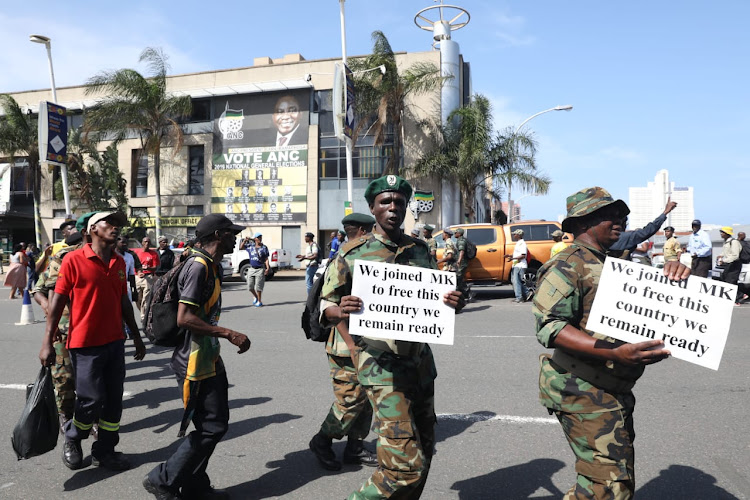 Umkhonto we Sizwe military veterans protested outside the KwaZulu-Natal ANC office on Monday. File picture.