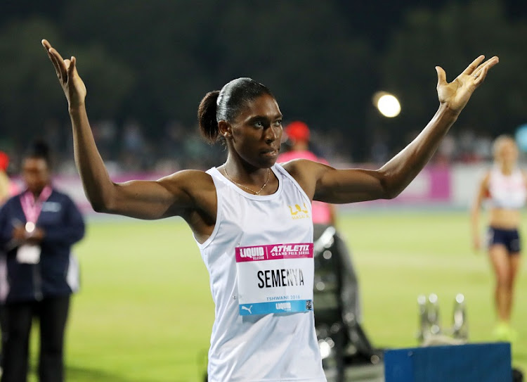 Caster Semenya competes in the Women Senior 1000m at the Athletix Grand Prix Athletics Series at Tuks Stadium, Pretoria on 08 March 2018.