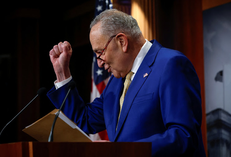 Senate majority leader Chuck Schumer in Washington, the US, February 13 2024. Picture: EVELYN HOCKSTEIN/REUTERS