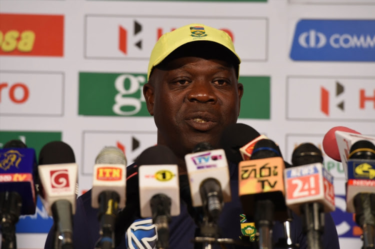 Ottis Gibson coach of SA speaks to media during the Proteas' training session at Pallekele International Cricket Stadium on August 07, 2018 in Pallekele, Sri Lanka.