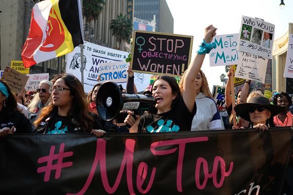 Activists participate in a 2018 #MeToo March on November 10 2018 in Hollywood, California. Picture: SARAH MORRIS/GETTY IMAGES