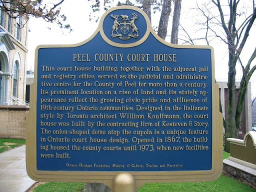 This Court House building, together with the adjacent jail and registry office, served as the judicial and administrative centre for the County of Peel for more than a century. Its prominent...