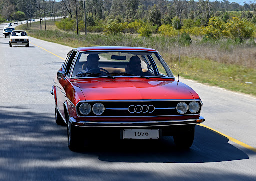 The lovely Audi 100 coupé boasted a glamourous wedge-shaped silhouette – très cool in the 1970s.