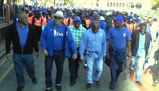 DA members supported Herman Mashaba's march for jobs in Johannesburg on 8 June.