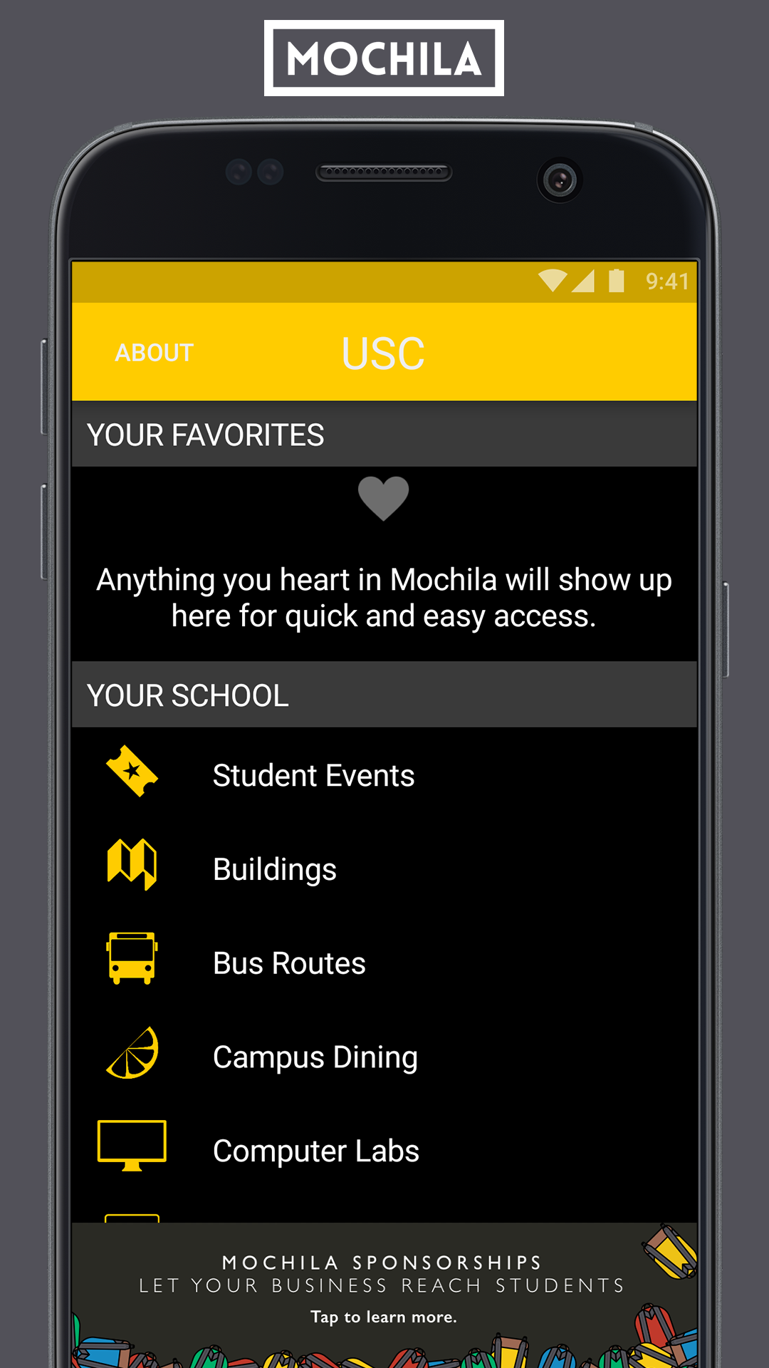 Android application Mochila: Campus in Your Pocket screenshort