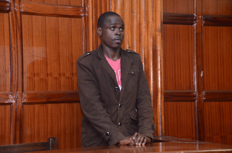 Newton Paul KENGERE before senior principal Gilbert Chikwe at Milimani Law Courts where he was charged with creating a Facebook page with the name Mike Sonko without authority from the said person on January 12, 2023
