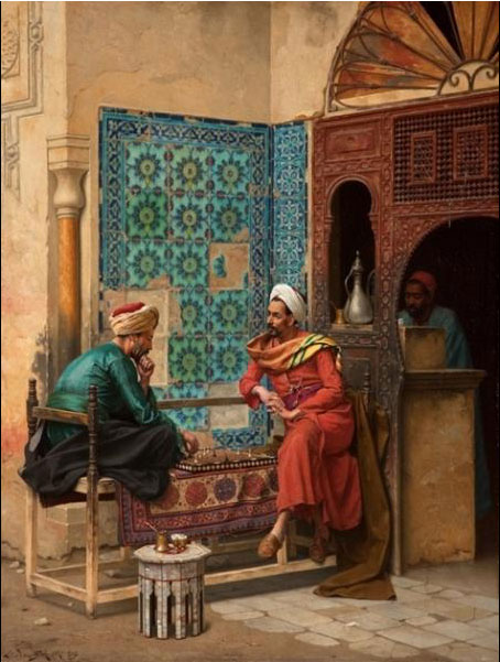 Ludwig Deutsch, The Chess Game, Orientalist Museum collection.