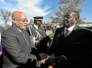 Former presidents Jacob Zuma and  Robert Mugabe meet  at Fort Hare University in 2016. Picture: Siyabulela Duda