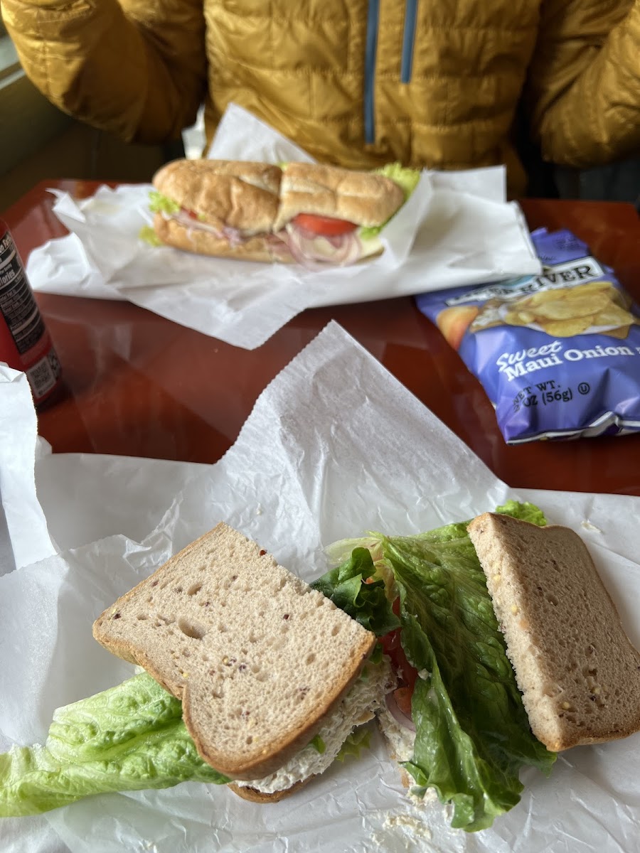Chicken salad sandwich on GF bread