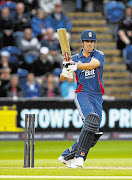 New England captain Alastair Cook hits out during the first ODI match between South Africa and his side at Swalec stadium in Cardiff, Wales, last Friday Picture: