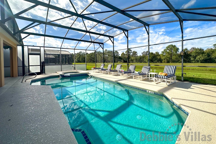 Stunning scenic view from the pool deck at this Emerald Island vacation villa