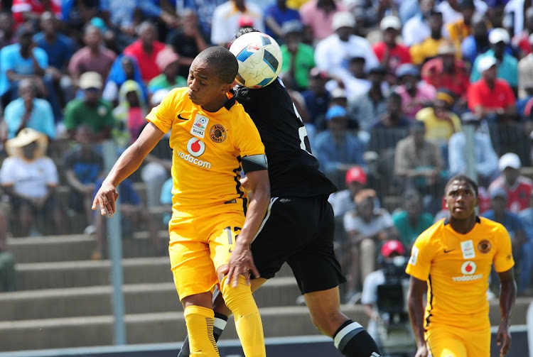 Nkosingiphile Ngcobo of Kaizer Chiefs challenged by Darnell Job of Orlando Pirates during the MultiChoice Diski Challenge game between Kaizer Chiefs v Orlando Pirates at Sinaba Stadium on the 15 January 2017.