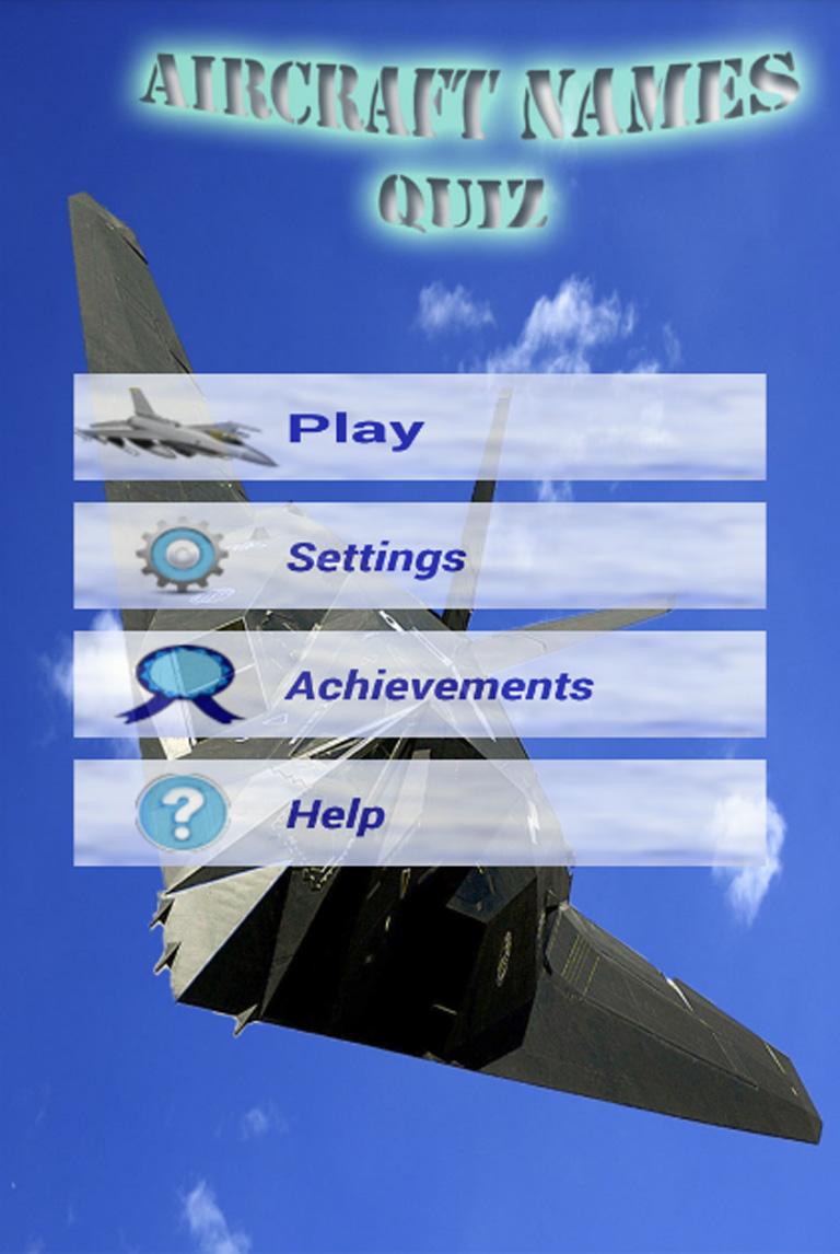 Android application Aircraft Names Quiz screenshort