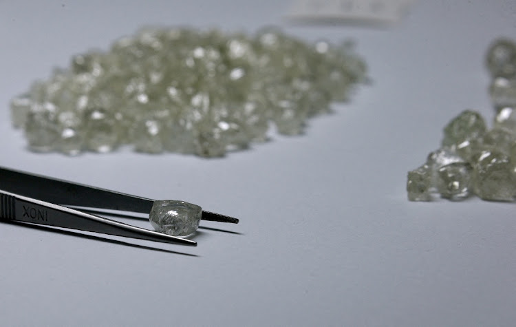 Diamonds are displayed at De Beers' Global Sightholder Sales in Gaborone, Botswana. File picture: REUTERS/SIPHIWE SIBEKO.