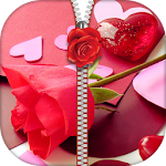 Rose Love Zipper Lock Screen Apk