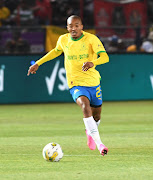 Thapelo Morena of Sundowns during the DStv Premiership match between Mamelodi Sundowns and Orlando Pirates at Loftus Versfeld Stadium on February 17, 2024 in Pretoria, South Africa.