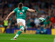 Ireland's Jack Crowley scores a penalty in their Six Nations Championship win against Scotland at Lansdowne Road in Dublin on Saturday.