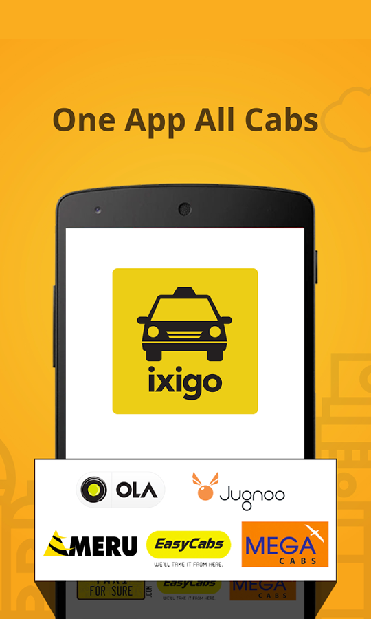 Android application ixigo cabs-book taxis in India screenshort