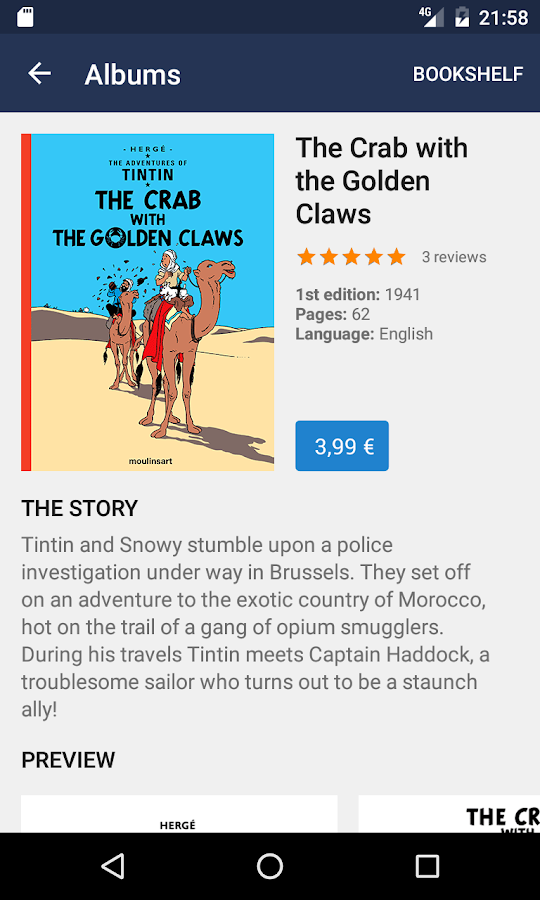The Adventures of Tintin — приложение на Android