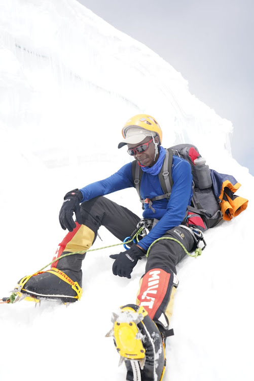 Cheruiyot Kirui takes a breather at 6,000m on Mt Manaslu, Nepal, last year