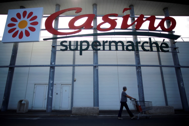 A logo of French retailer Casino is pictured outside a Casino supermarket in Nantes, France. Picture: REUTERS/STEPHANE MAHE