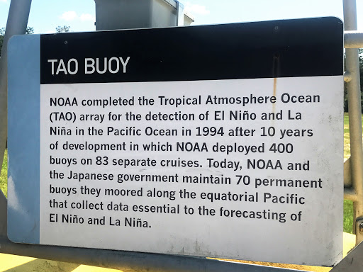 NOAA completed the Tropical Atmosphere Ocean (TAO) array for the detection of El Niño and La Niña in the Pacific Ocean in 1994 after 10 years of development in which NOAA deployed 400 buoys on 83...