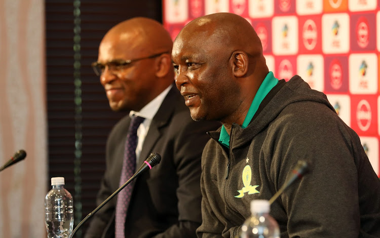 Pitso Mosimane, coach of Mamelodi Sundowns during the Absa Premiership 2018/19 Player and Coach of the Month at the PSL Offices, Johannesburg on the 06 March 2019.