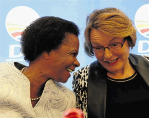 PARTNERS: DA's new presidential candidate Mamphela Ramphele with DA leader Helen Zille PHOTO: ESA ALEXANDER/ SUNDAY TIMES