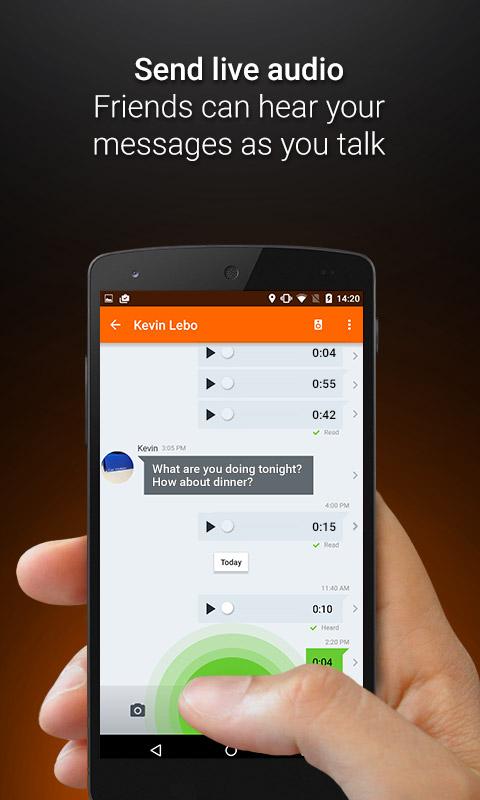 Android application Voxer Walkie Talkie Messenger screenshort