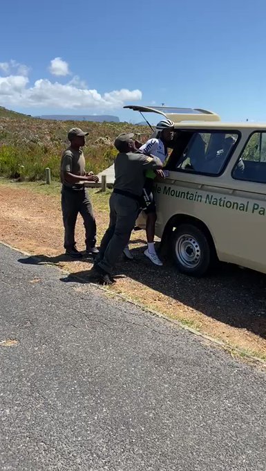 A screenshot where Nic Dlamini was allegedly assaulted by rangers at the Table Mountain National Park.