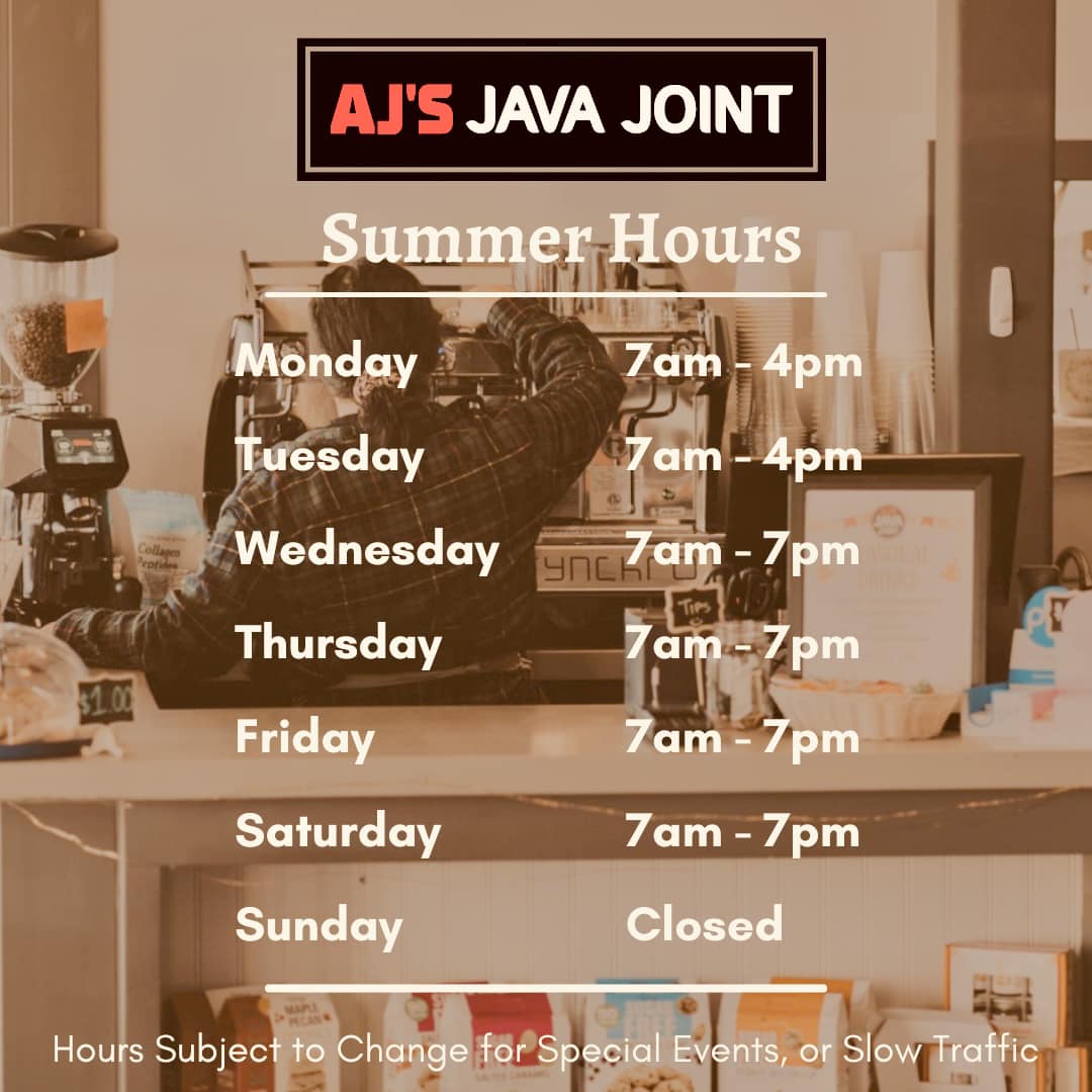 AJ's Java Joint gluten-free menu