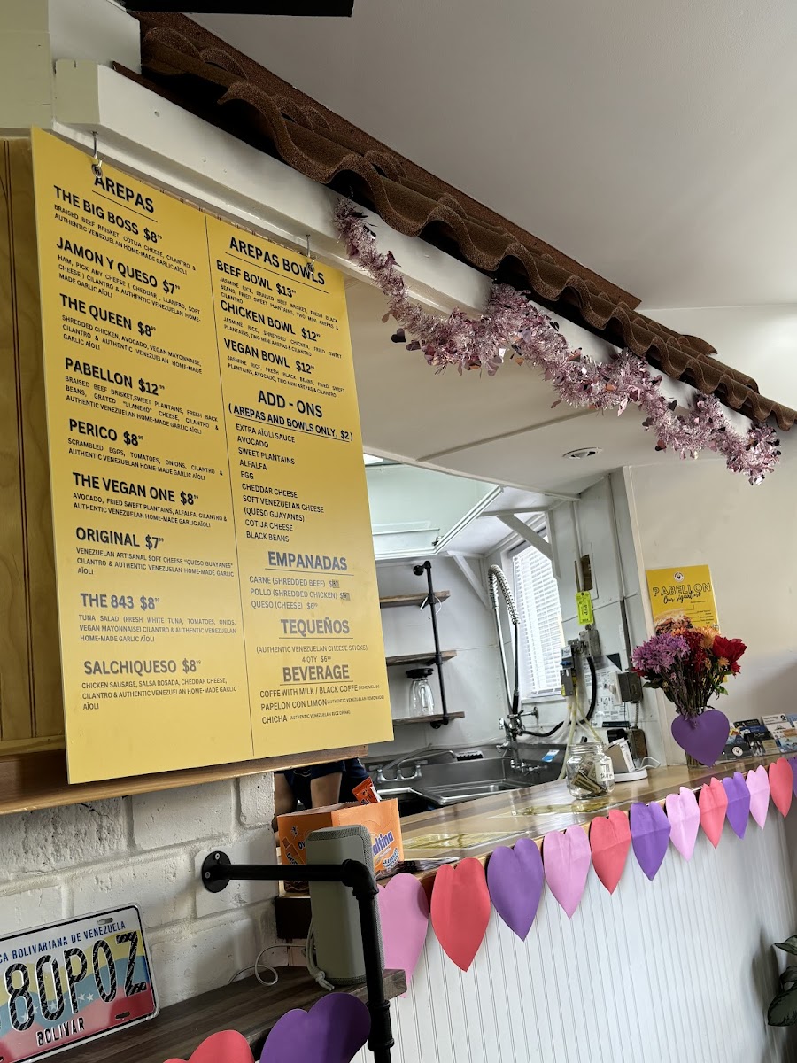 Arepa Spot gluten-free menu