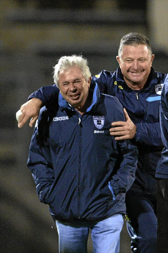 Wits coach Gavin Hunt, right, delivered the PSL title to club boss Brian Joffe.