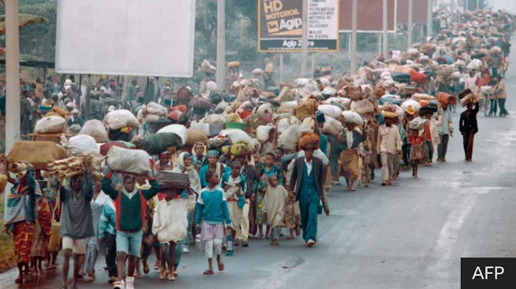 Tens of thousands of people crossed the border from Gisenyi to Goma in July 1994