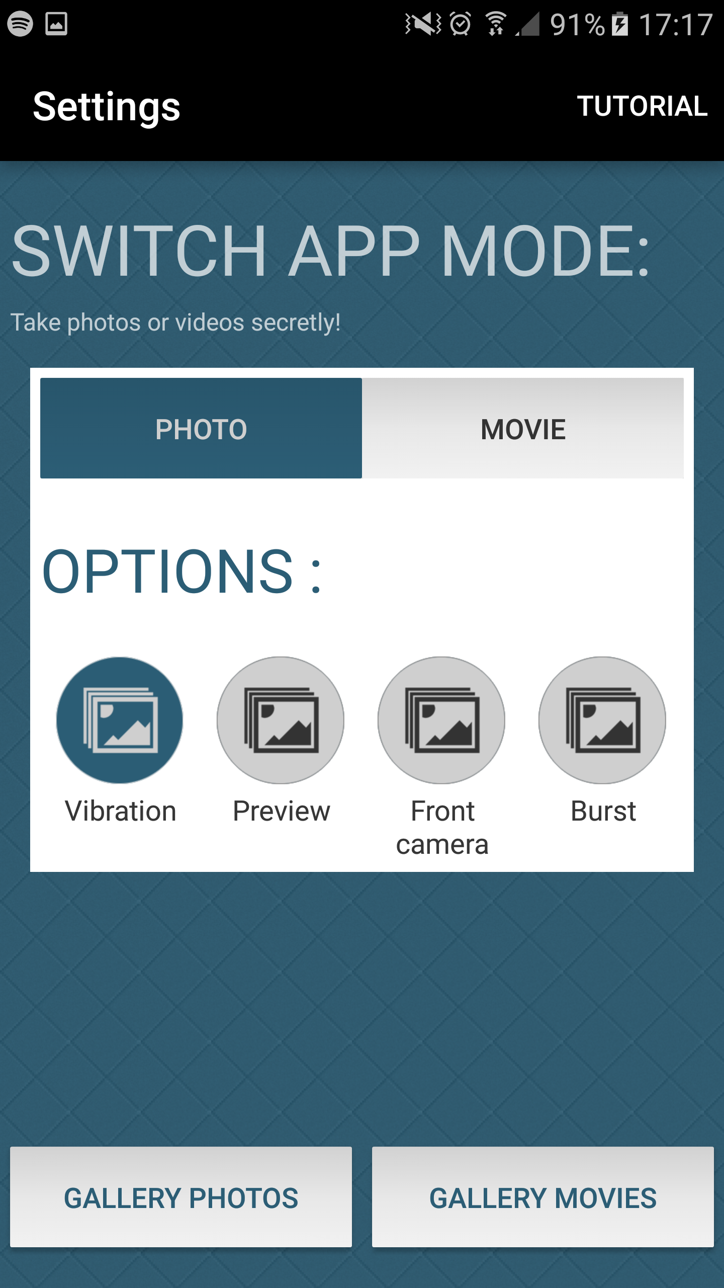 Android application Screen Off Camera screenshort