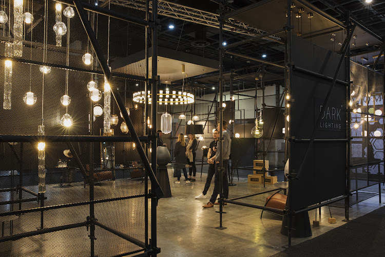 Dark's moody scaffolding stand featuring their brand new lighting collection