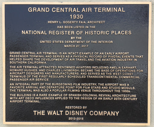 Grand Central Air Terminal is an intact example of an early airport passenger terminal and serves as a physical record of pivotal events that helped shape the development of air travel and the...
