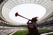 Fans of Ajax Cape Town against Maritzburg United at Cape Town Stadium.  Pic: Esa Alexander. 21/05/2011.Sundy Times