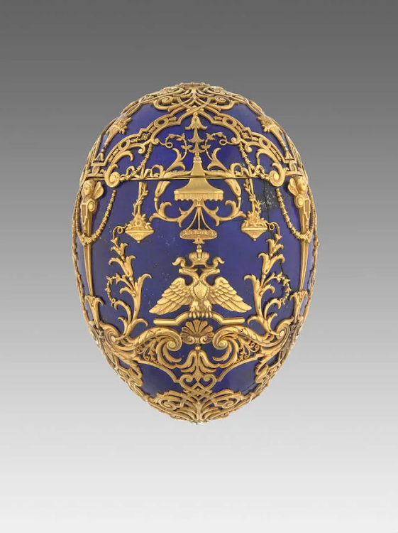 A bejewelled Easter eggs Fabergé made for the Russian Imperial family.