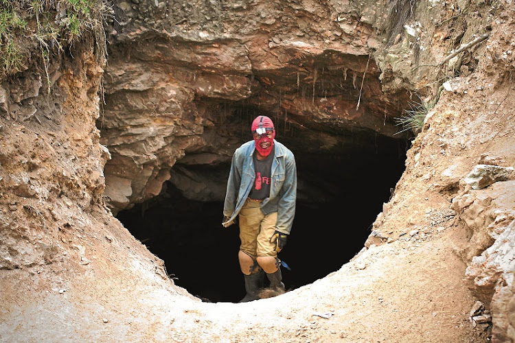 An illegal miner at Durban Roodepoort Deep. Picture: THE TIMES