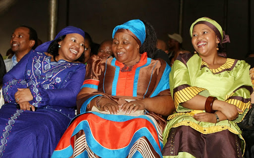 Jacob Zuma the South African President had a party at his hometown in Nkandla celebrating his victory as the South African President. Jacob Zuma's wives sharing a light moment from left is Nompumelelo Ntuli, Sizake MaKhumalo Zuma and Thobeka Madiba (formerly Mabhija). Picture Credit: Simphiwe Nkwali. © Sunday Times