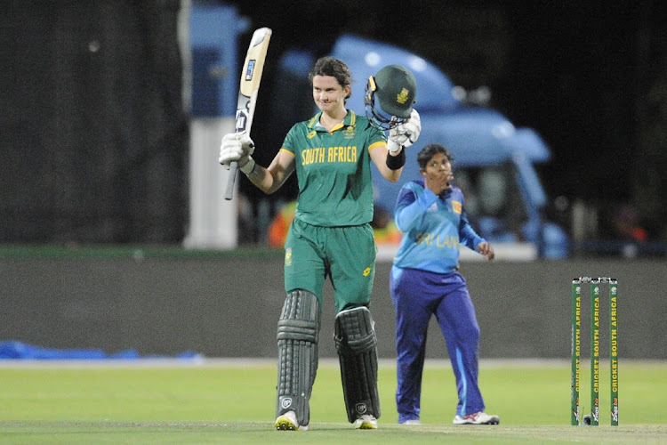 Proteas captain Laura Wolvaardt celebrates her sixth ODI century on Saturday night.