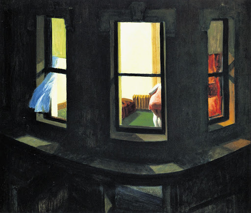 'NIGHT WINDOWS': Most of us have found ourselves at either end of this kind of scenario, painted in 1928 by Greenwich Village resident Edward Hopper