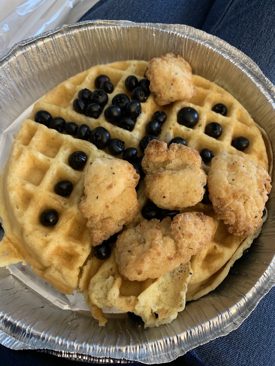 GF waffle with chicken and blueberries (create your own)