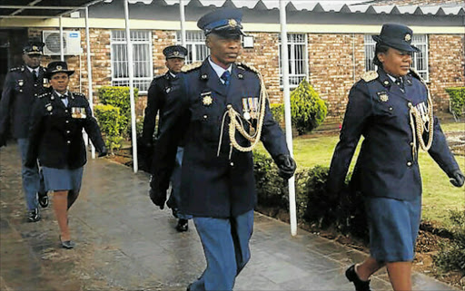 PROUD IN BLUE: Some of the top brass, including EC provincial police commissioner Lieutenant-General Liziwe Ntshinga, who were at the graduation ceremony at the Bhisho Police Academy . Picture: MALIBONGWE DAYIMANI