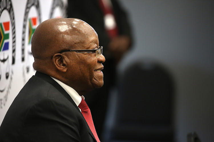 Former president Jacob Zuma appears before the Zondo commission of inquiry.