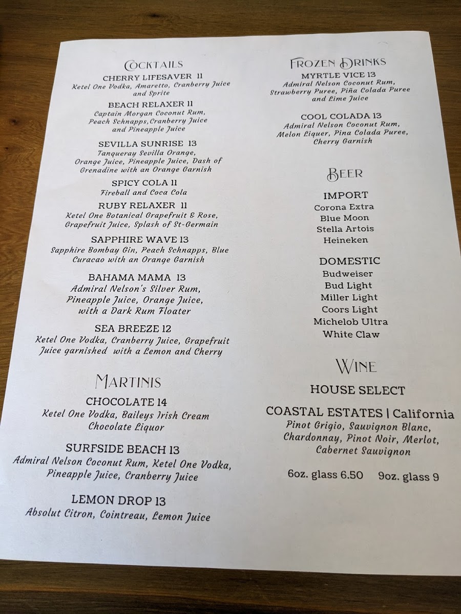 Saltaire Kitchen and Bar gluten-free menu