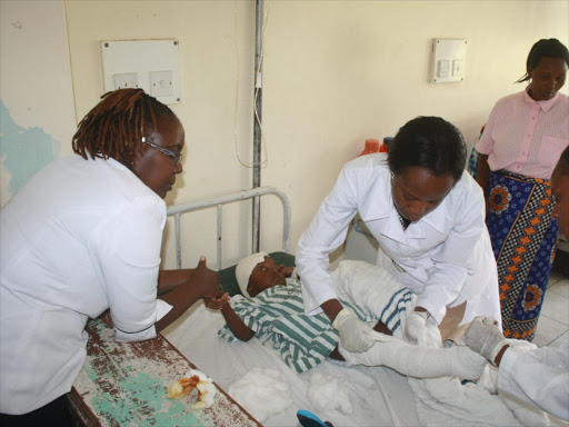 RECUPERATING: Angela at the Rift Valley Provincial General Hospital yesterday.