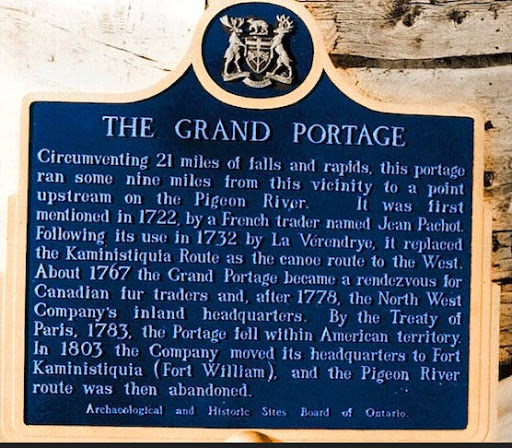 Circumventing 34 km of falls and rapids, this portage ran some 14 km from this vicinity to a point upstream on the Pigeon River. It was first mentioned in 1722 by a French trader named Jean...